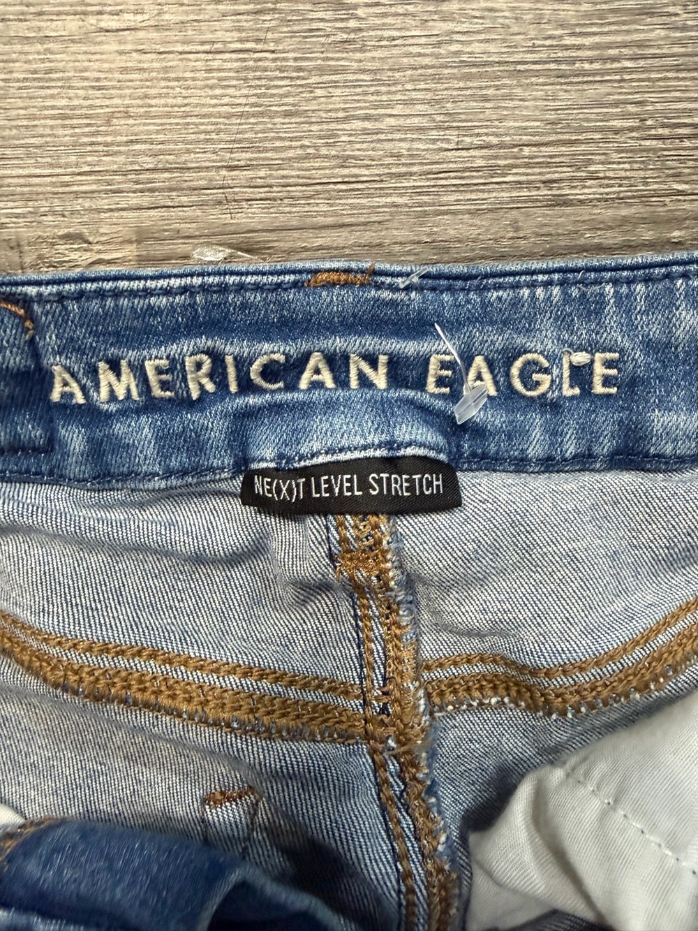 American Eagle Outfitters Distressed Blue Denim Shorts next level Stretch‎ Read* - Picture 3 of 11